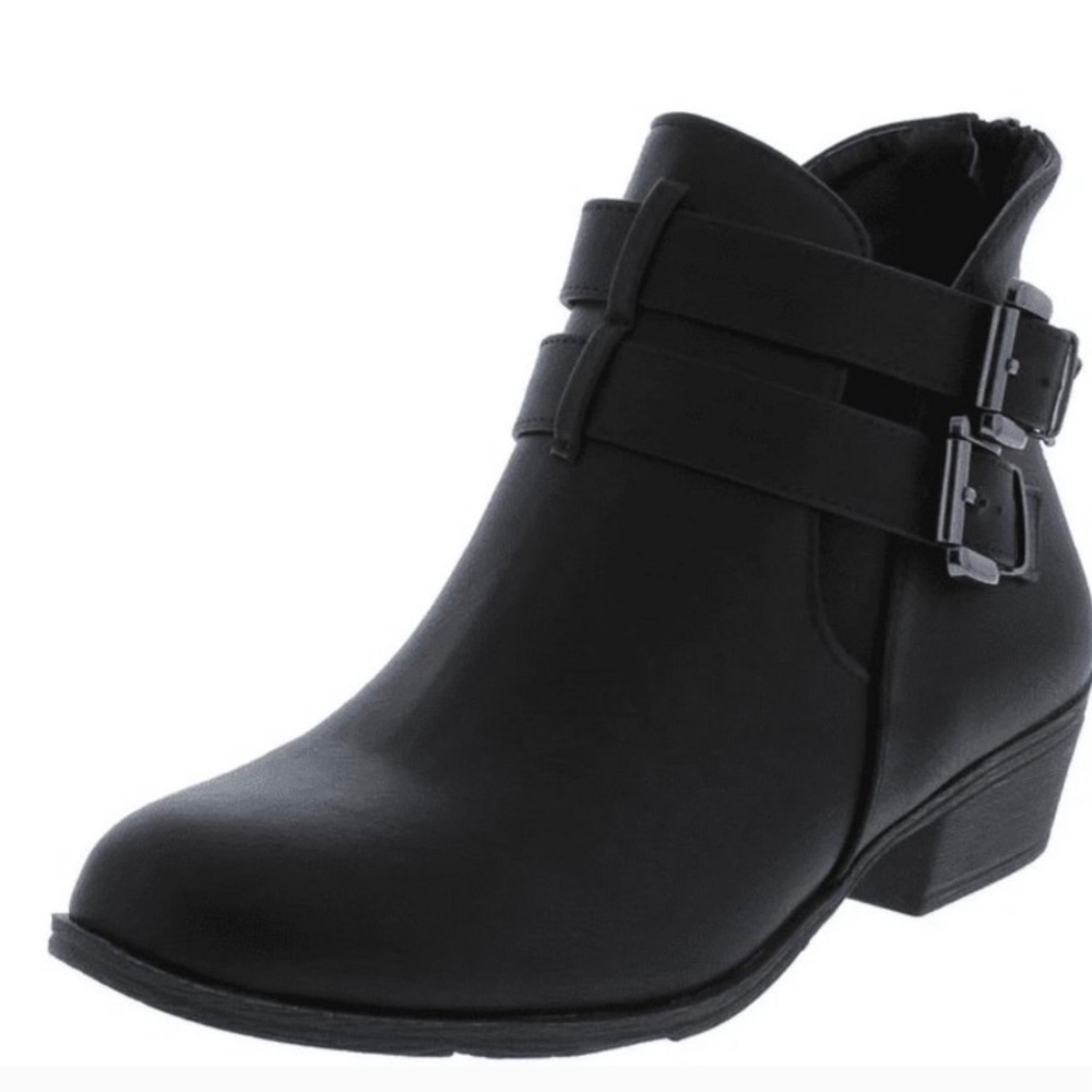 Black Dual Buckle Boots